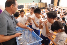 蚕の生態や養蚕を学んだ富岡高瀬小での授業