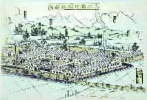 紡績所の創業当初を描いた錦絵「上州新町駅紡績所」